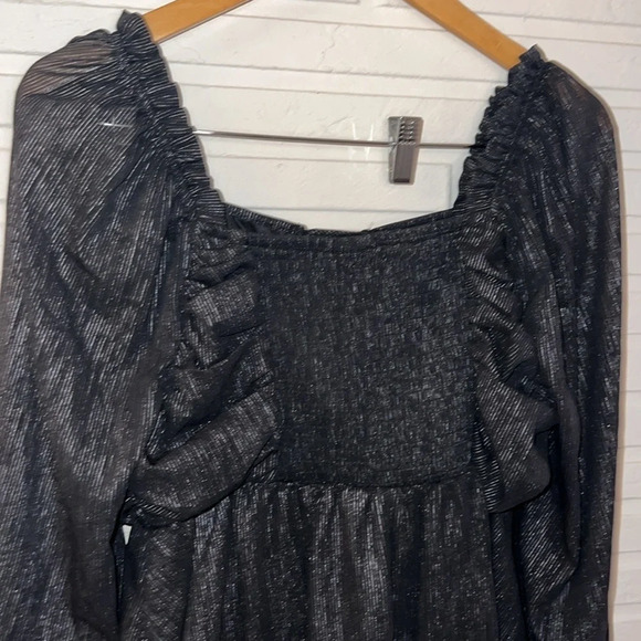 Torrid Black Peplum Keyhole Smocked Blouse, Women’s Size Large - Picture 8 of 10